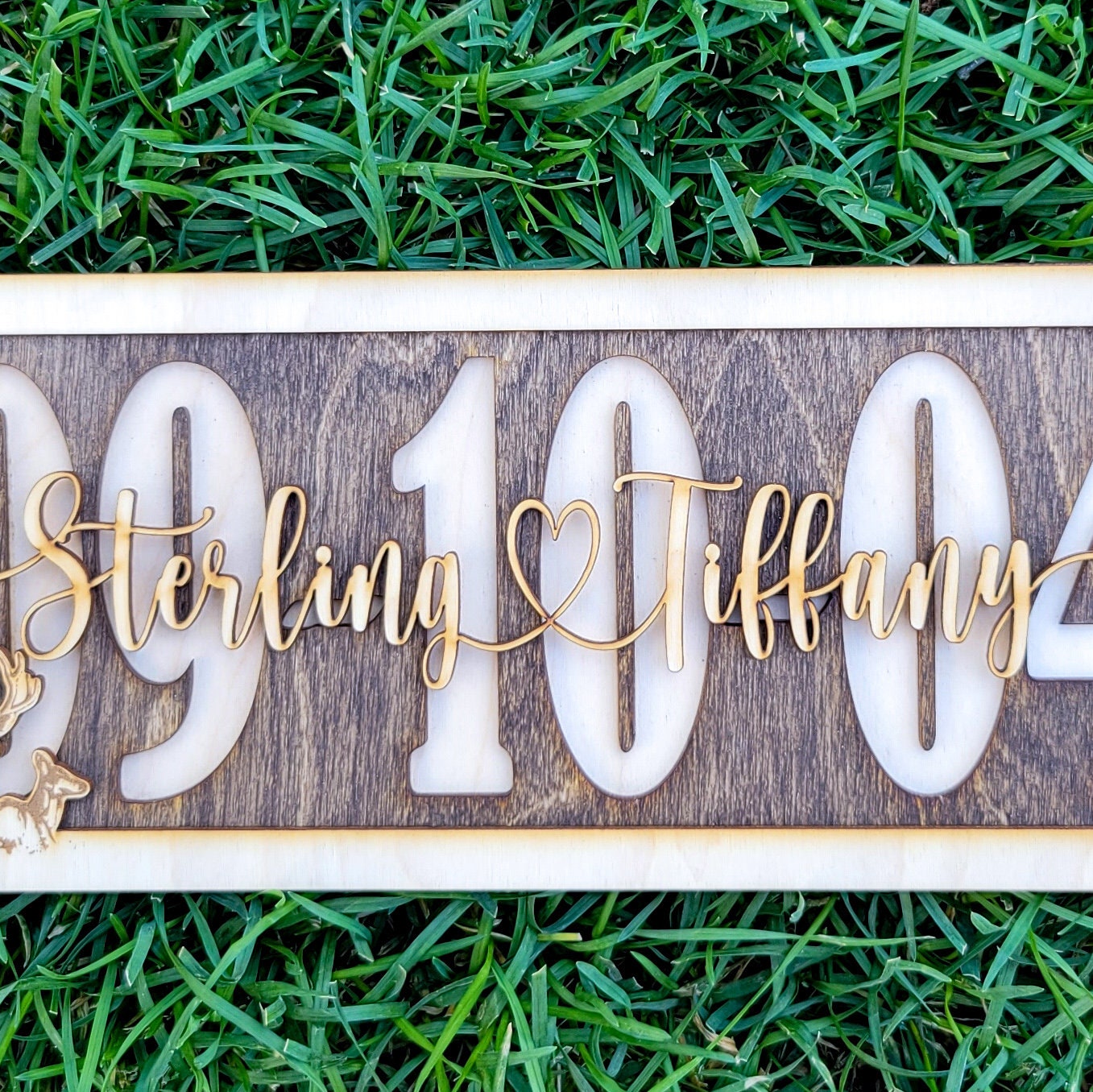 Country Wedding Anniversary Gift Personalized with Names and Date Deer Outdoor Theme Wedding Gift